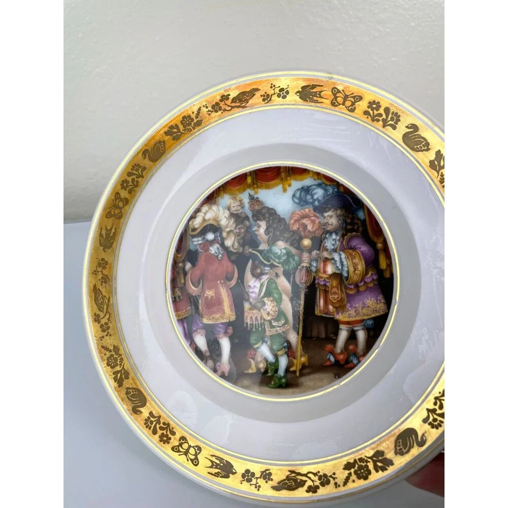 Vtg Royal Copenhagen Denmark 9628 Hans C Anderson Emperor's New Clothes Plate